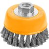 Perie cupa din sarma rasucita cu piulita 100 mm Industrial Tolsen