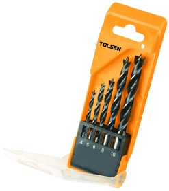 Set de 5 burghie pentru lemn 4-10 mm Industrial Tolsen