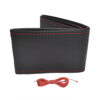 Husa volan dantelat negru perforat cu fir rosu 38-39 cm