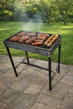 Gratar metalic BIG Family 80X50 Cuva ranforsata